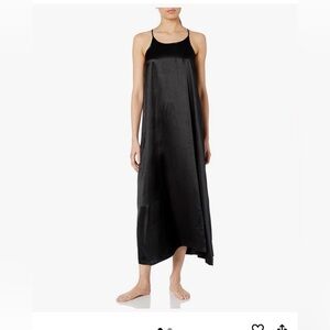 Pj Harlow Black satin-y slip dress nightgown - large